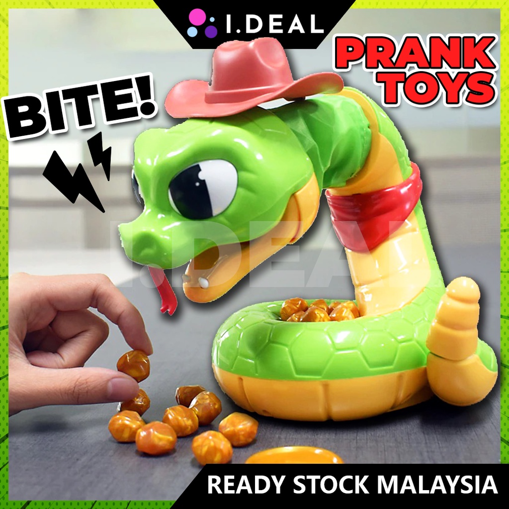 IDEAL Scary Rattlesnake Tricky Toys Fun Snake Party Game Biting Hand ...