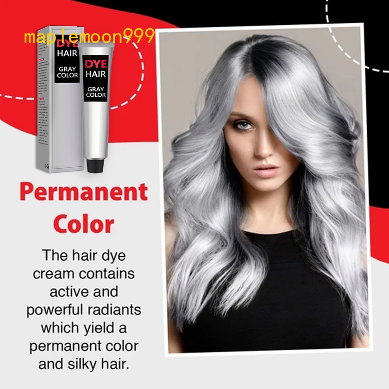 100ML Hair Creams Gray Color Hair Dye Cream Unisex Smoky Gray Punk