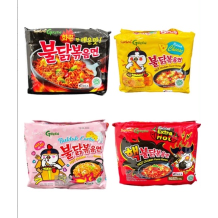 Samyang Chicken Ramen Green Hot Buldak Cheese Carbonara Extreme 140g ...