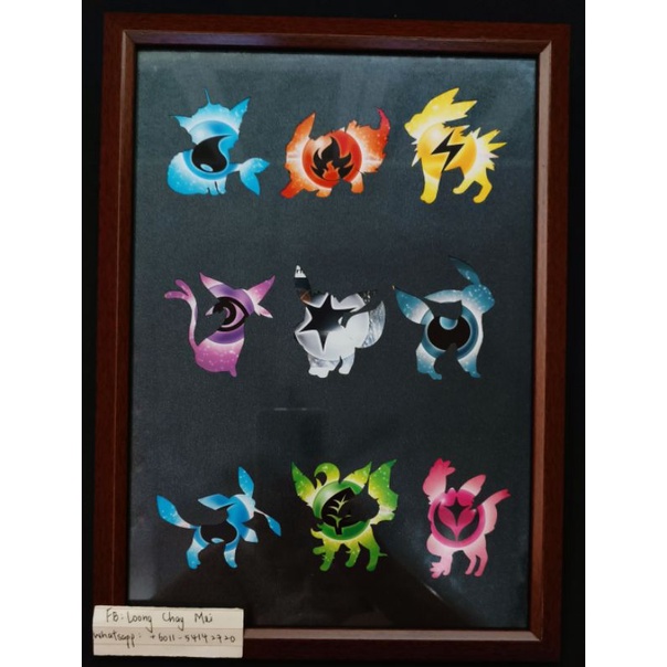 Pokémon Photo Frame Wall Hang A4 - Eeveelution 9 Complete (able to ...