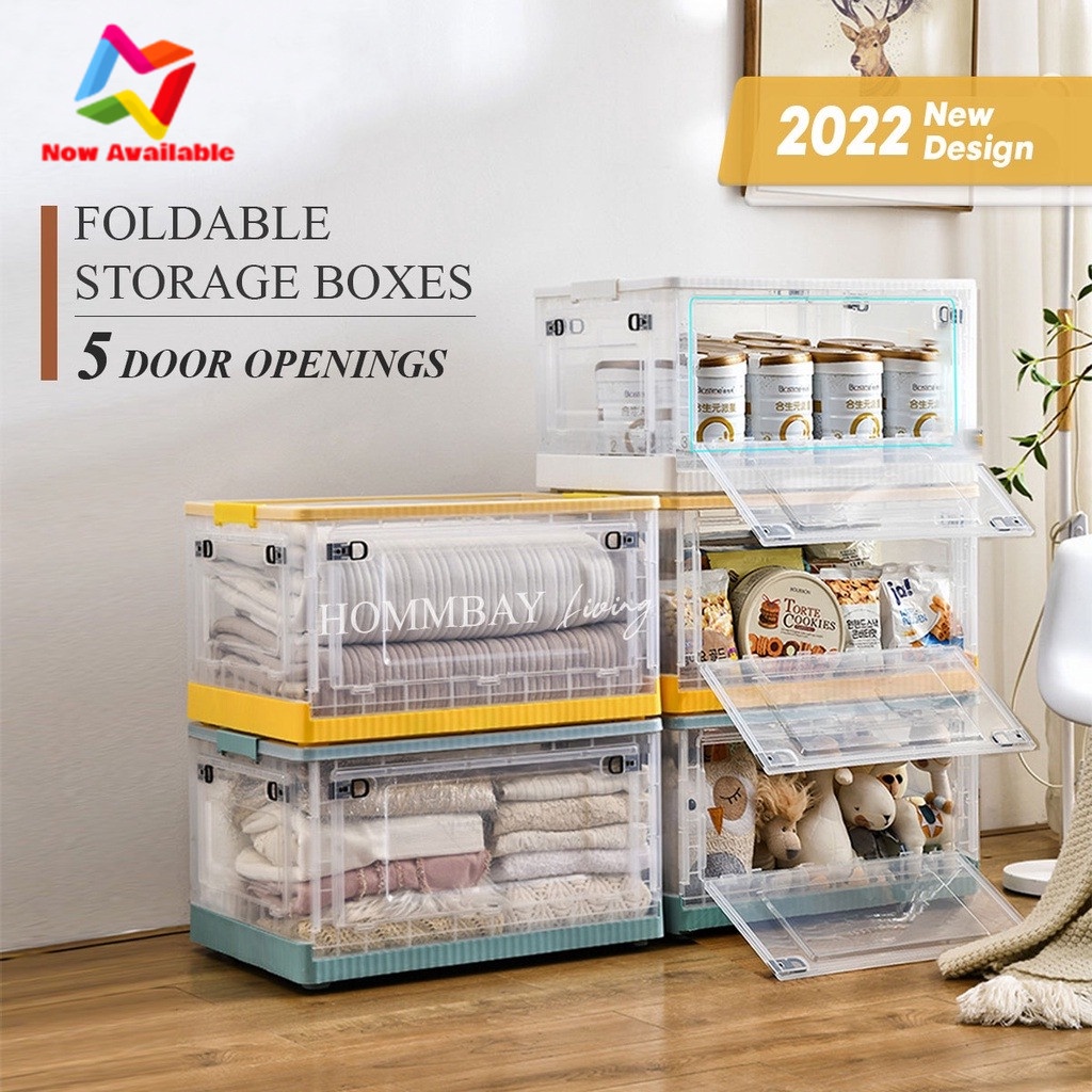 Large Collapsible with Removable Storage Bins with Lids-Folding Plastic ...