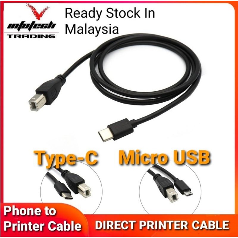 Wayar Penyambung Pencetak ke Telefon Android Smart Phone to Printer ...