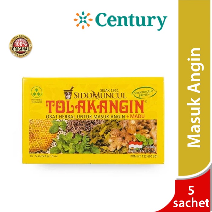TOLAK ANGIN CAIR PLUS MADU 1 KOTAK ISI 5 SASHEET @15 ML/MASUK ANGIN/KEMBUNG/DAYA TAHAN TUBUH