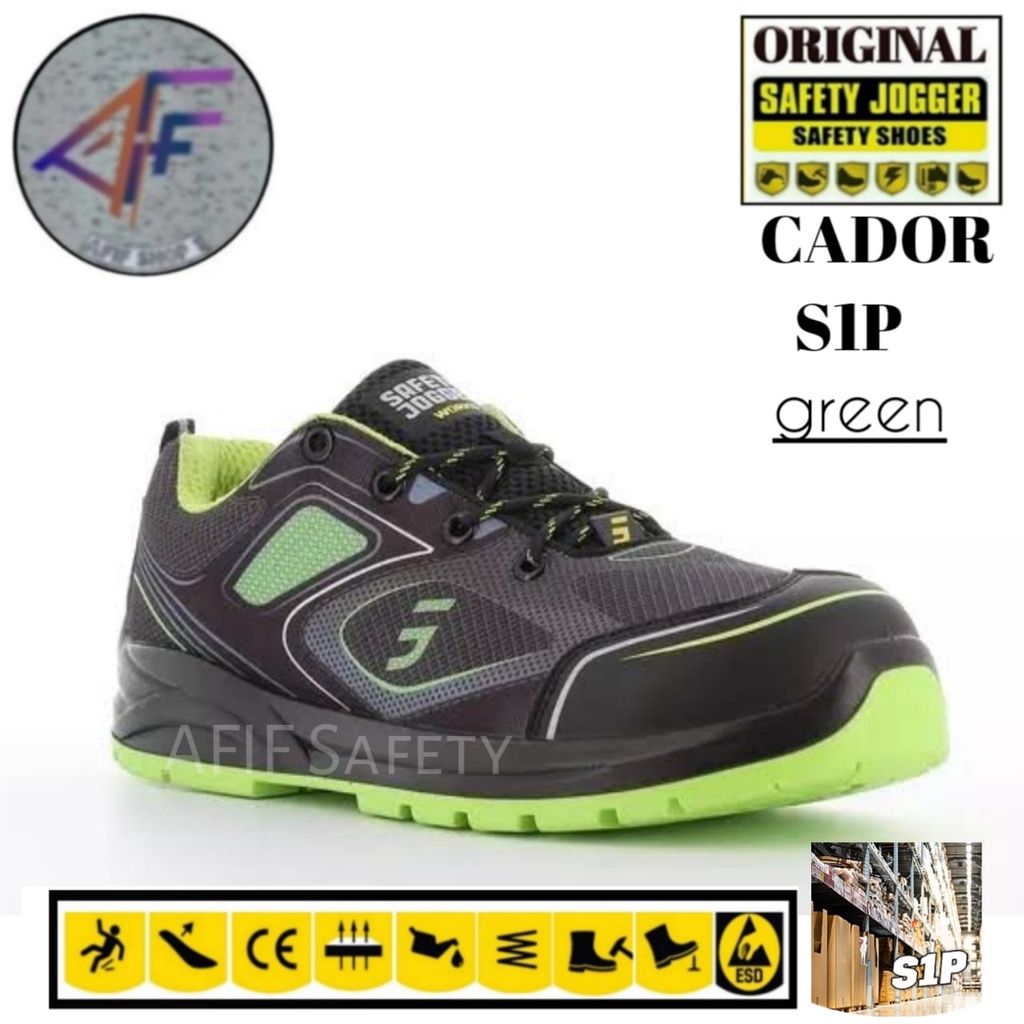 Safety jogger CADOR GREEN S1P ESD SRC Shoes / Men's safety Shoes ...