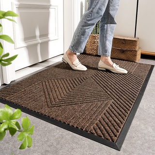 Durable Natural Rubber Door Mat, Waterproof, Low Profile, Heavy