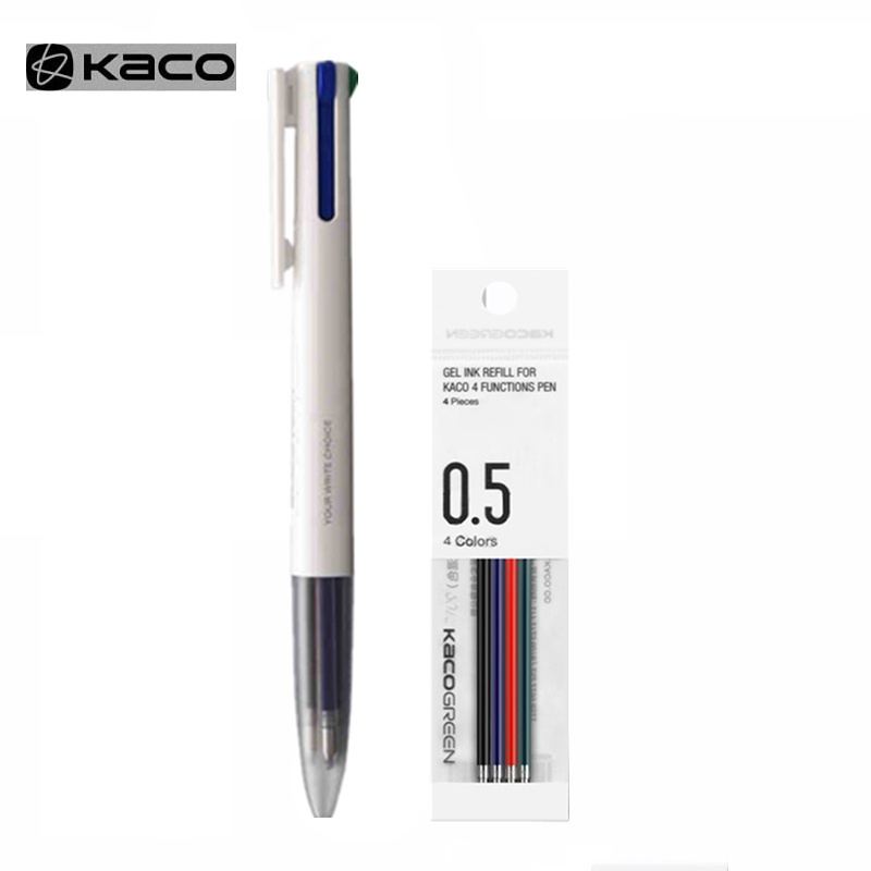 KACO EASY 4 Functions Pen Multifunction Pens 0.5mm Refill Black Blue