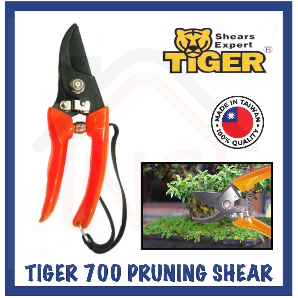 TIGER 700 Curved Garden Pruning Shear Cutter (MADE IN TAIWAN) | Shopee ...