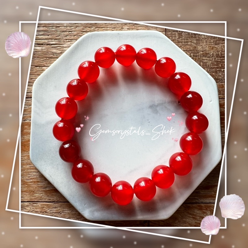 Red jade hot sale bead bracelet