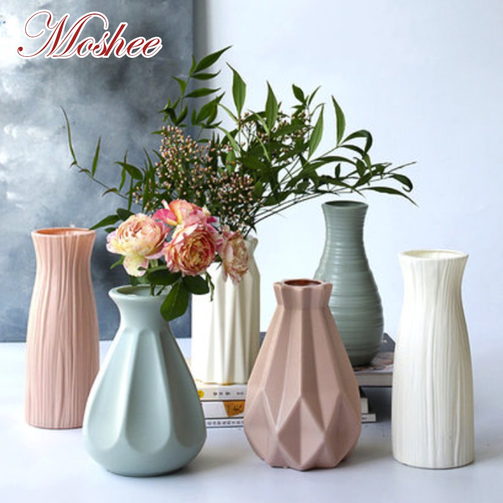7 Styles Creative PE Plastic Vase Pot Home Decor Decoration Dried Flowers Hydroponic Vase