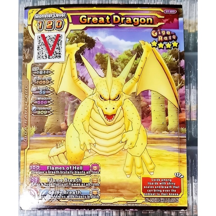 Dragon Quest (MY S1) Great Dragon 4 Monster Giga Card | Shopee Singapore