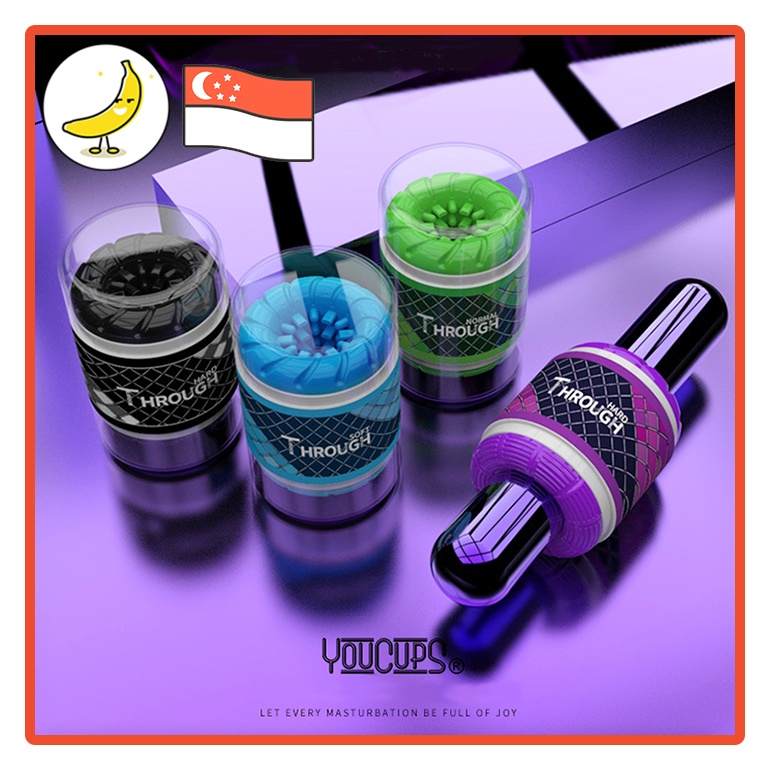 YouCups Through Type Reusable Masturbation Cup Male Masturbator Adult ...