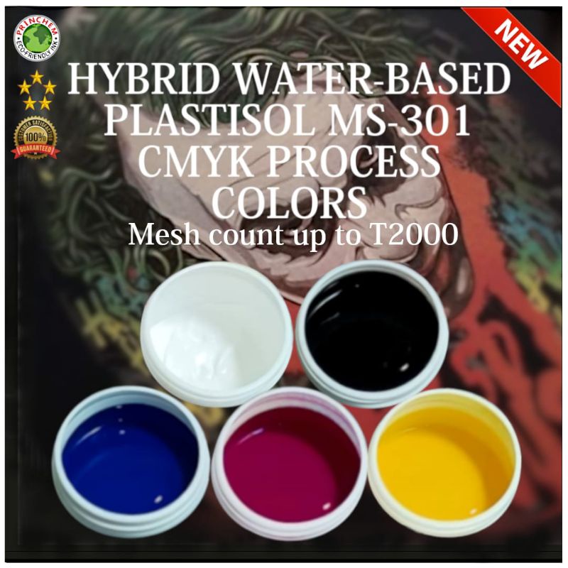 PRINCHEM WATER-BASED PLASTISOL MS-301 PROCESS COLOR/CMYK+W/ SILKSCREEN ...