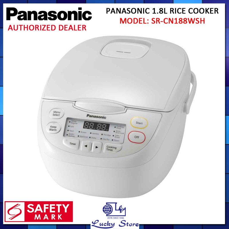 PANASONIC SRCN188WSH 1.8L FUZZY LOGIC RICE COOKER, 1 YEAR WARRANTY