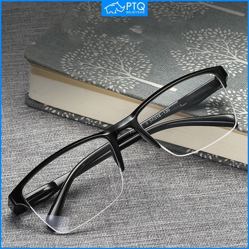 PTQ Reading Glasses Ultralight Resin Square Eyeglasses Half Frame ...