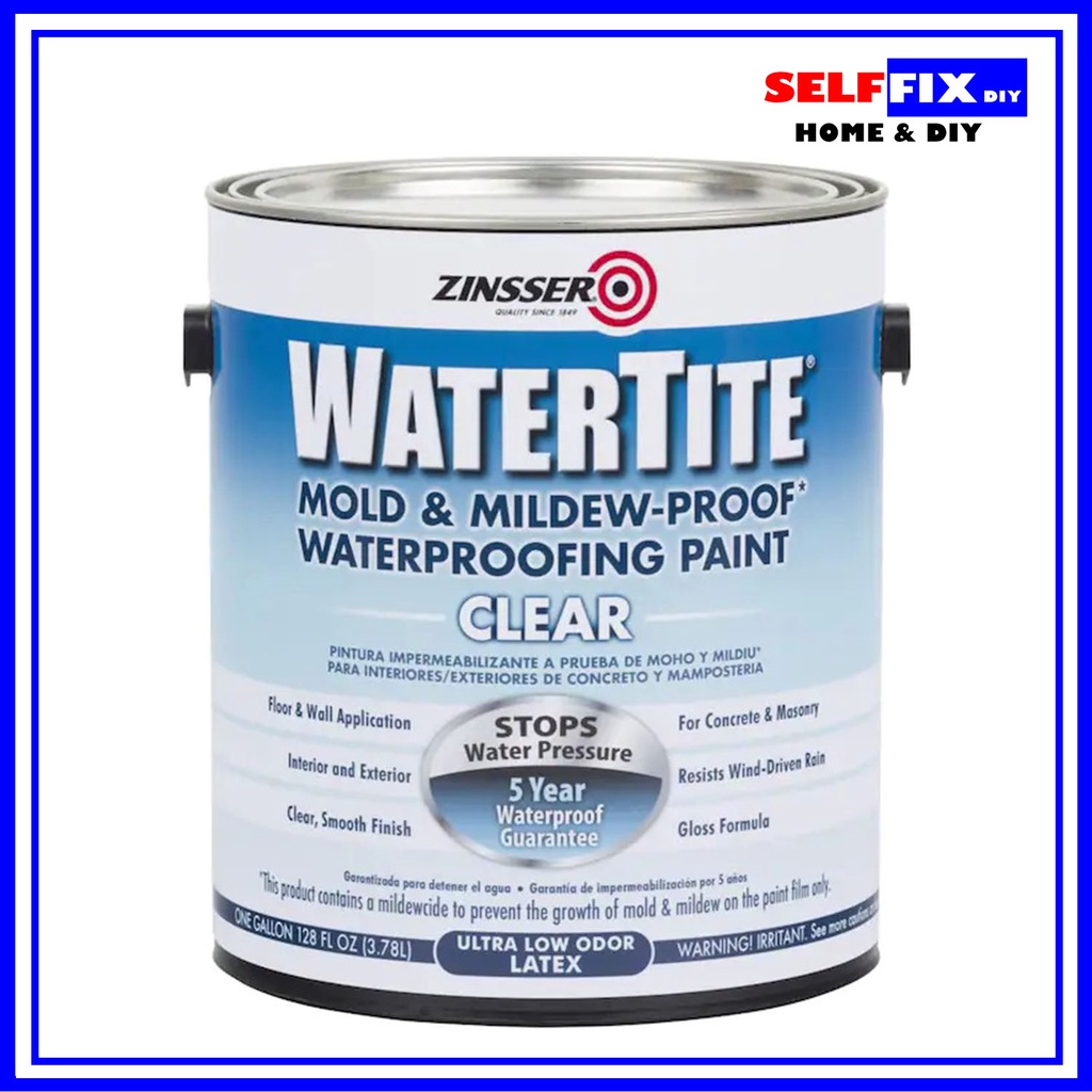 Zinsser WaterTite Waterproofing Paint Clear 1 Gallon | Shopee Singapore