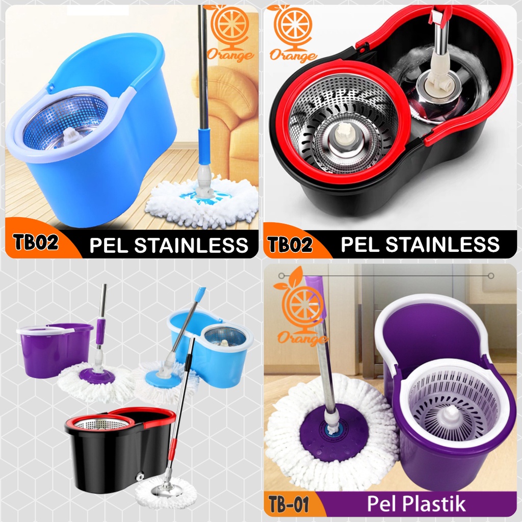 Super Clean Floor Stainless Steel Automatic Spin mop + Multifunction ...
