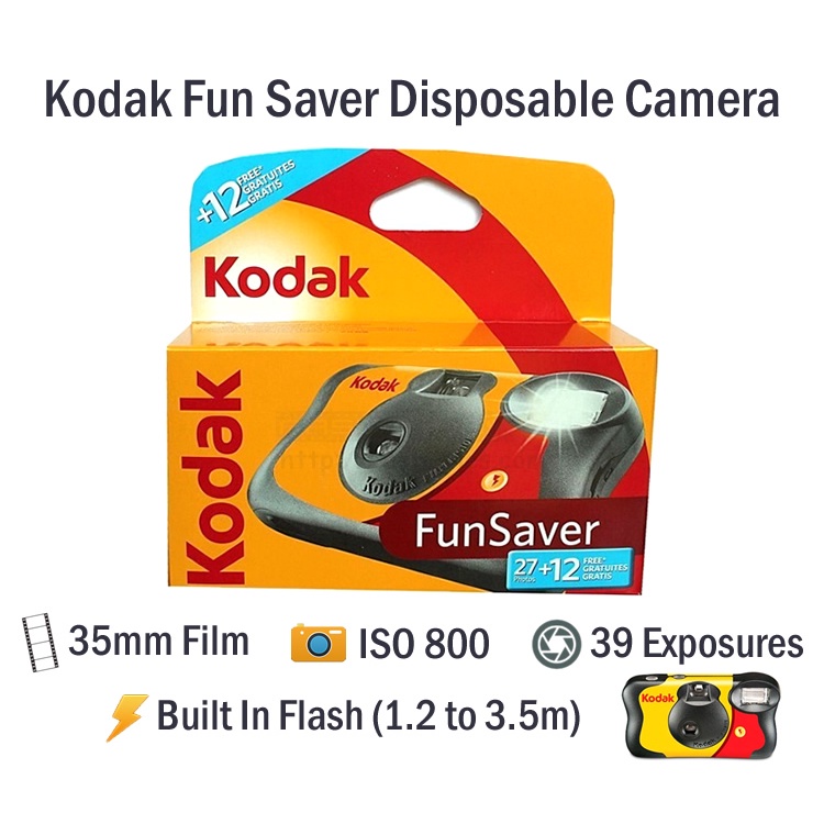 Kodak Fun Saver Disposable Film Camera [27 Exp / 39 Exp] Funsaver ...