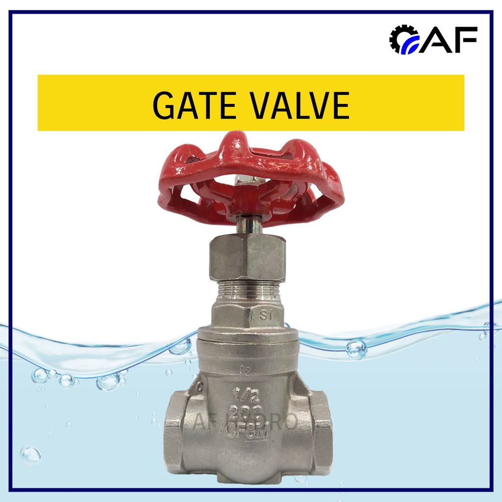 Stainless Steel Gate Valve, 1/2” to 2” Female Thread, 200 PSI Stop Fluid Flow Movement Solid