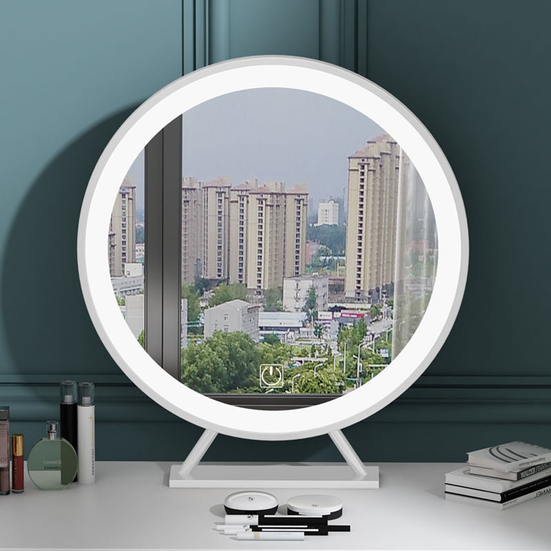 SHEEP Dressing Table LED Mirror Intelligent Nordic Round Large Makeup ...