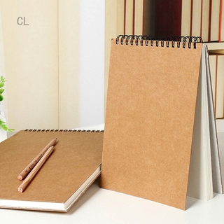 A3/A4/8K/A5/16K Kraft Paper Sketchbook Spiral Art Notebook Blank Sheets  160GSM HardCover School