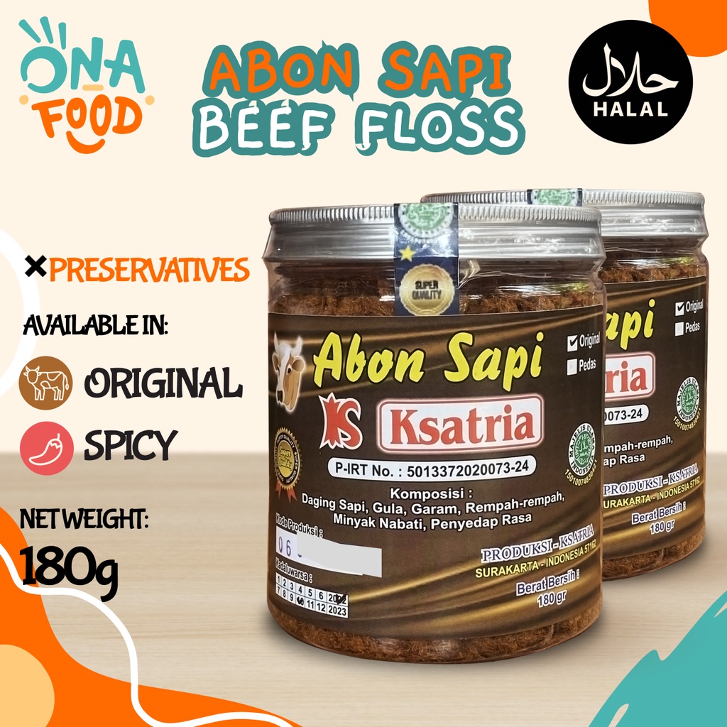 [Halal] Ksatria Abon Sapi Indonesian Original / Spicy Beef Floss