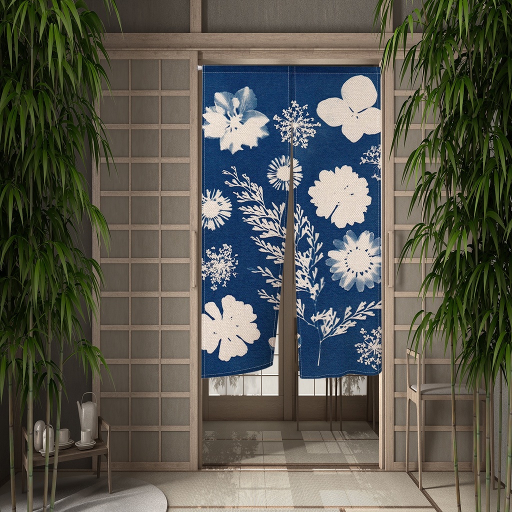 Japanese Door Torii Cherry Blossoms Printed Partition Kitchen Doorway ...