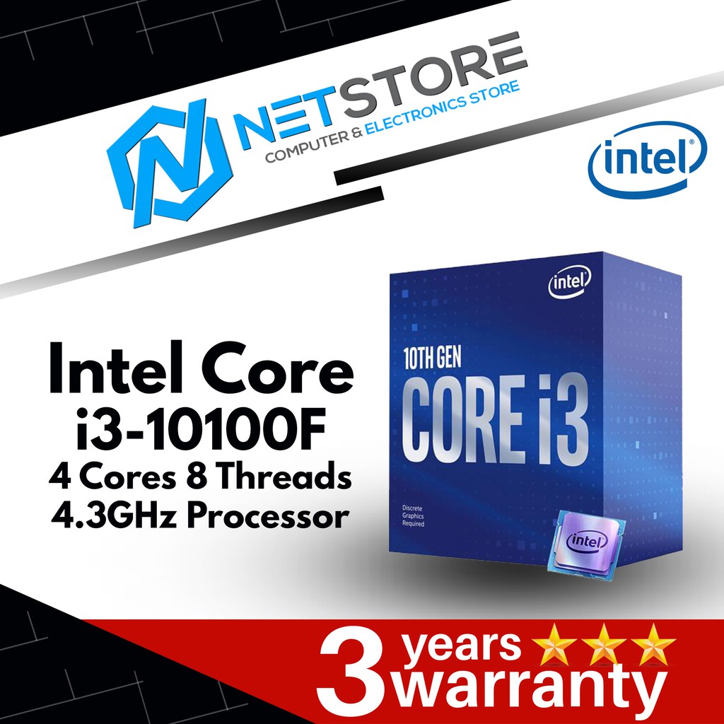 INTEL CORE I3-10100F PROCESSOR 10TH GEN (6M CACHE, UP TO 4.30GHz ...
