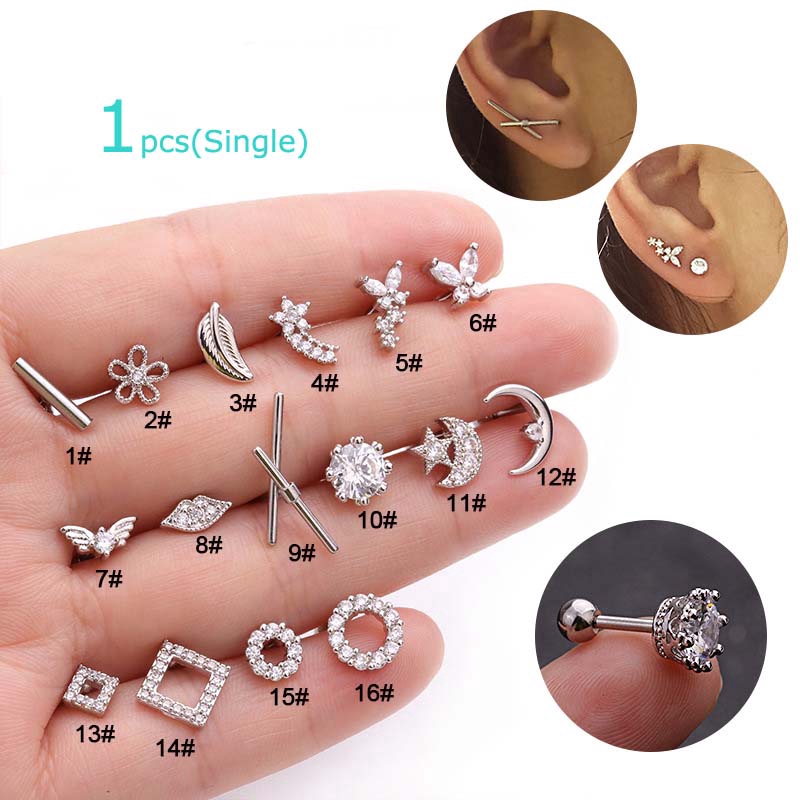 Cartilage earrings clearance stainless steel