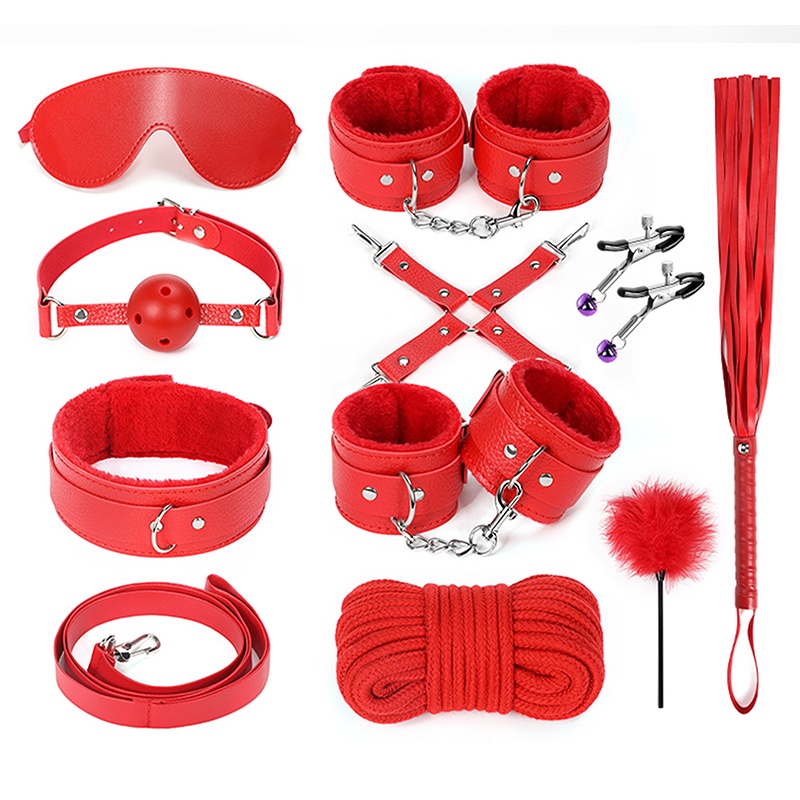 Sg 10 Pcs Sm Beginner Full Set Adult Sex Toys Restraints Set