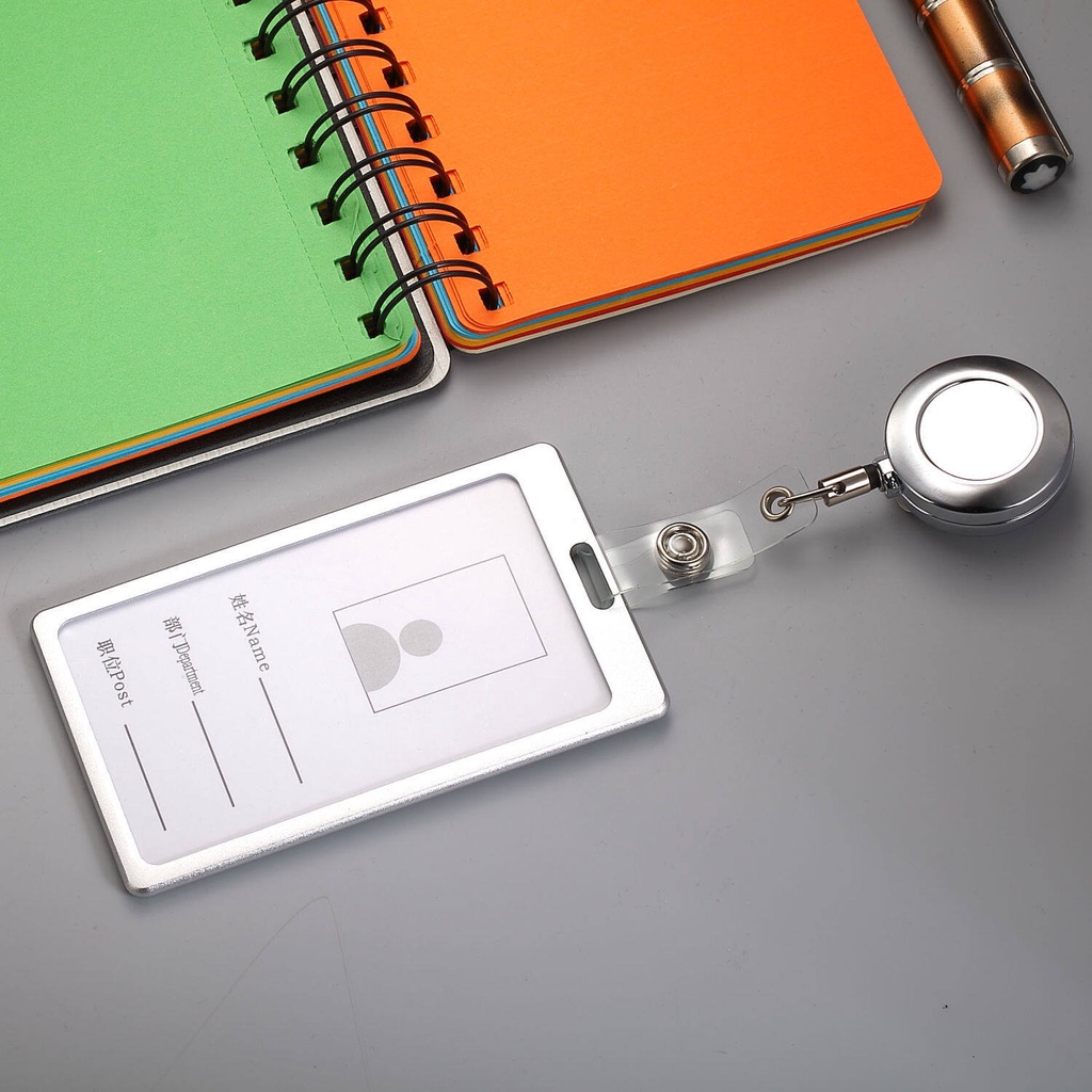 2024 Aluminum Alloy Card Holder with ABS Retractable Badge Reel Pull ID ...