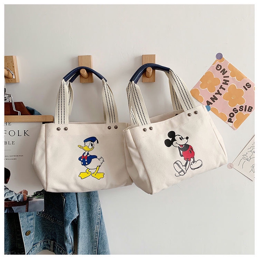 Disney Mickey Donald Duck Canvas Bag Handbag | Shopee Singapore