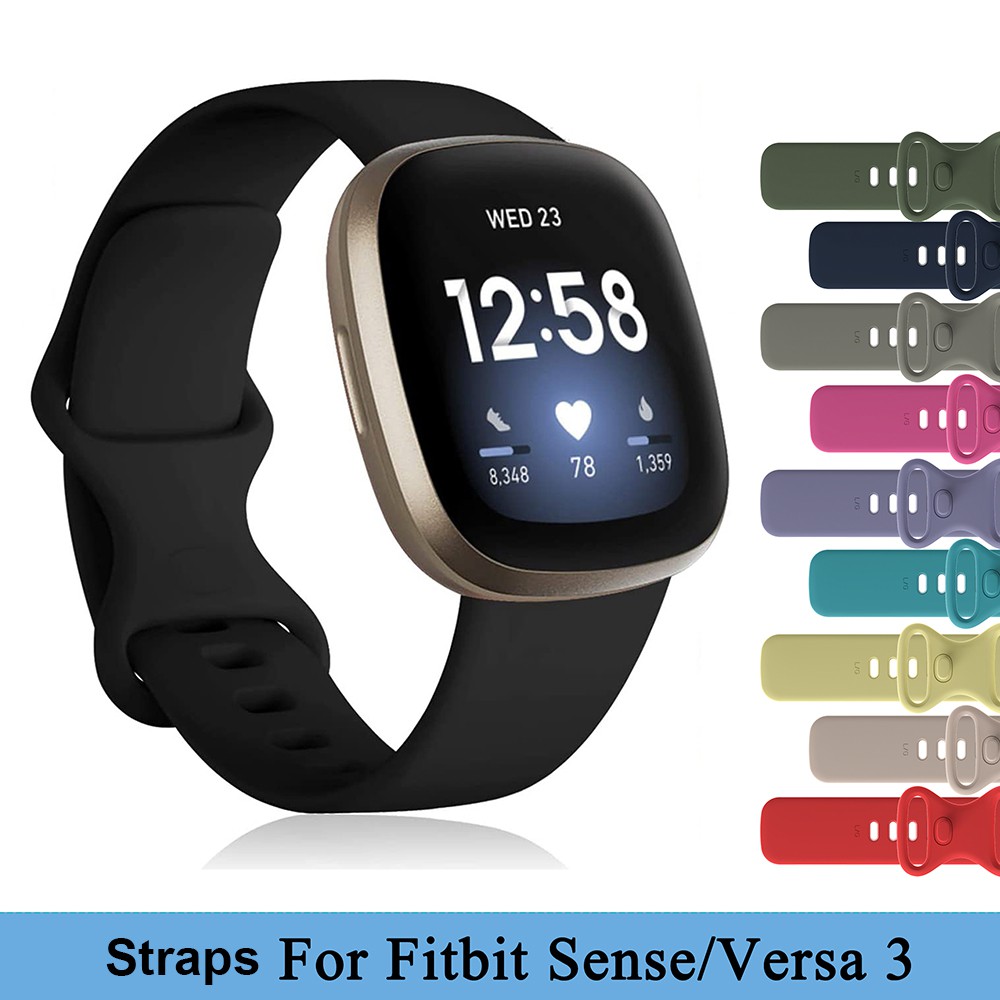 For Fitbit Sense Versa 3 Straps Soft Silicone Sport Bands Replacement Wristband for Fitbit Sense Versa 3 Smart Watch