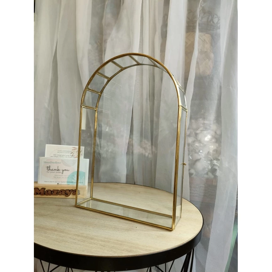 FRAME MAHAR TERARIUM BENTUK DOME SIZE 20 X 30 seserahan hantaran rustic - Gambar 2