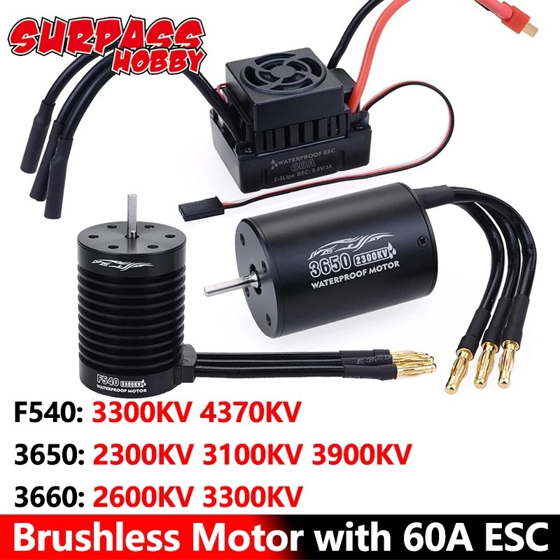 KingVal 3650 5200KV Waterproof Brushless Motor - 3.175mm Shaft For 1/10 RC Cars, Hi-Torque
