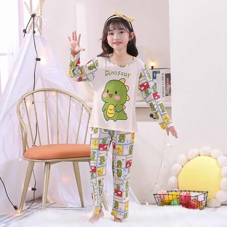 Kids Pyjamas Girl Sleepwear Cute Long Sleeve Cartoon Printing Children ...