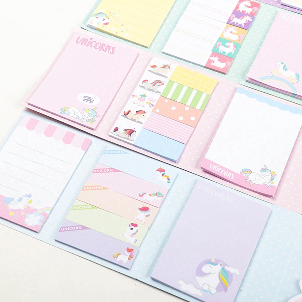 Cute Unicorn 6 Folding Memo Pad Sticky Notes Memo Notepad Bookmark Gift ...
