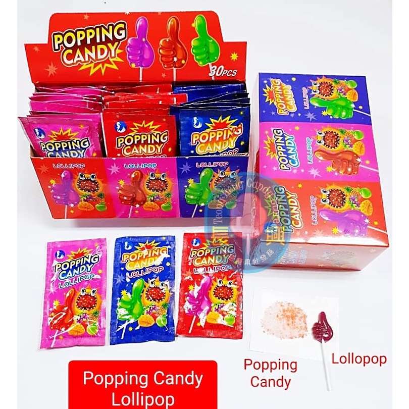 KHY POPPING CANDY LOLLIPOP (hand shape) 30pcs HALAL 手掌暴跳水果味棒棒糖 | Shopee ...