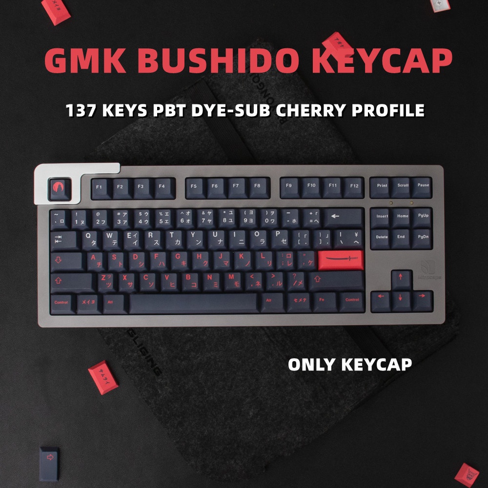 PBT GMK Bushido 129 Keys Keycaps Cherry Profile Dye-Sublimation ...