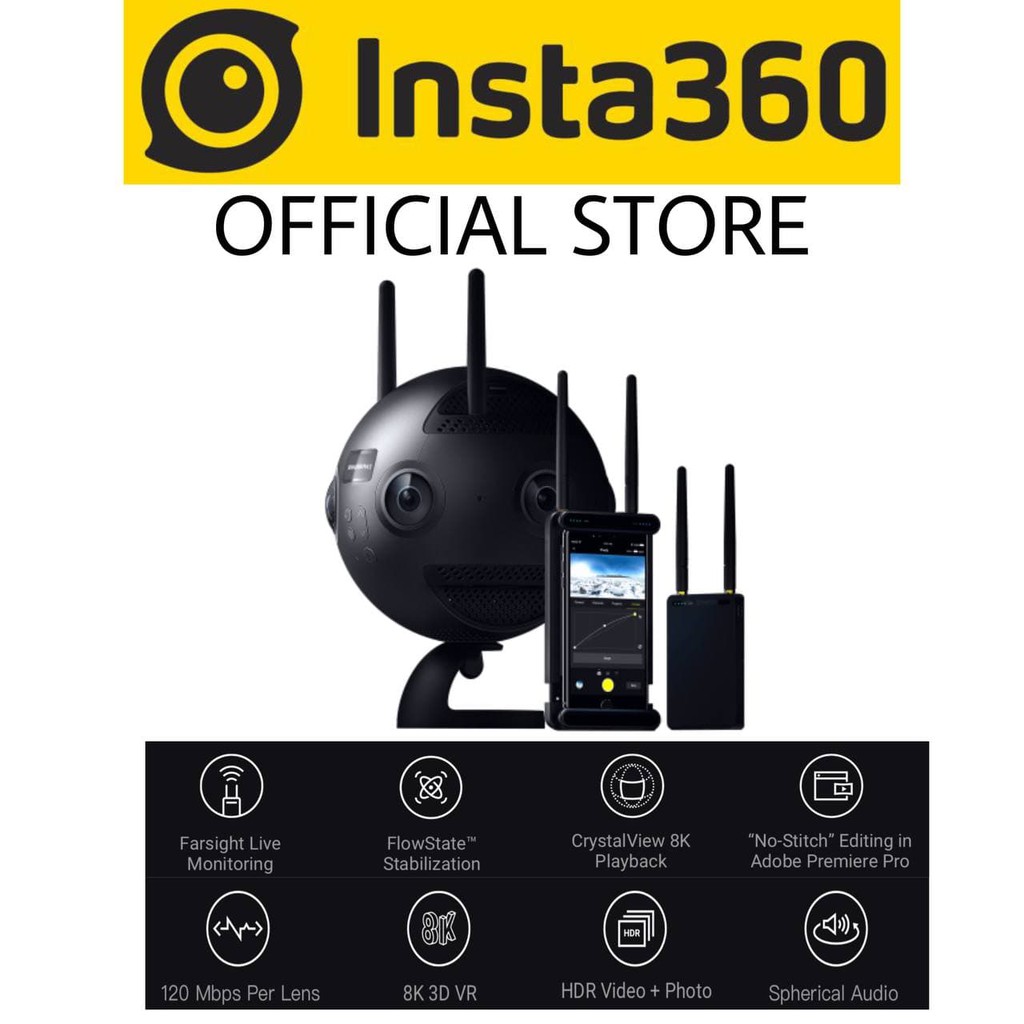 Insta360 Pro 2 with FarSight - Spherical VR 360 8K Camera | Shopee 