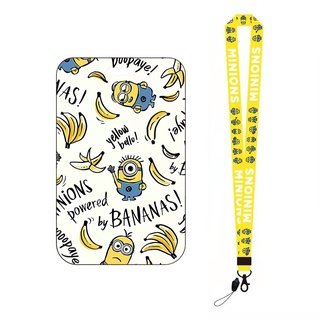 Minions cartoon card holder students cards subway work cards bank cards  mobile phone lanyards id card holder cardholder