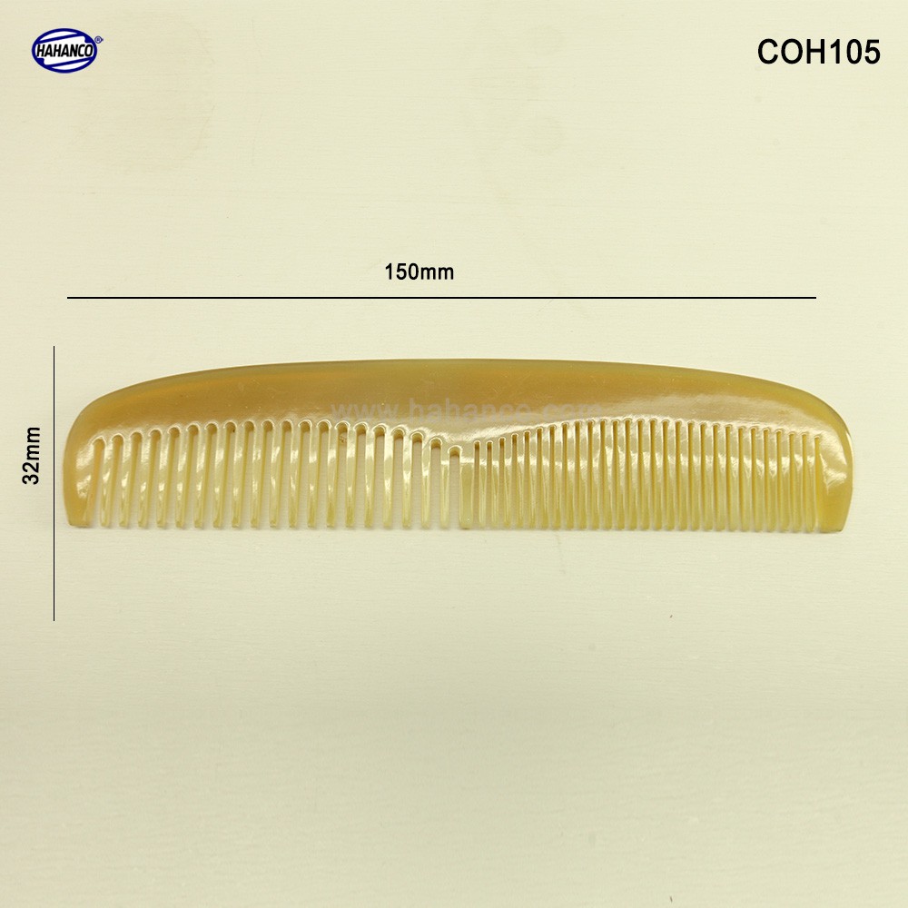 Japanese Horn Comb (Size M 15cm) Comb With 2 Types of Teeth COH105
