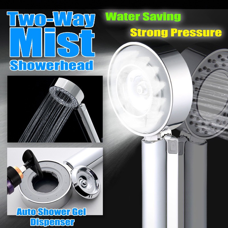 Doublesided Mist Showerhead Handheld High Pressure Shower head with
