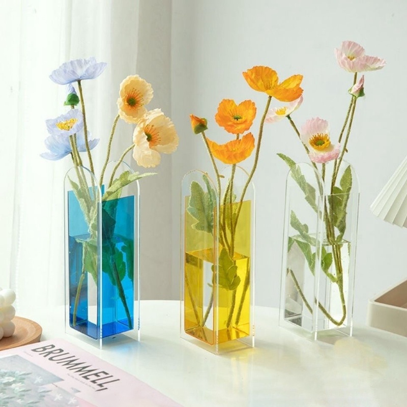 INS acrylic vase colorful water flower vase creative flower vase plant