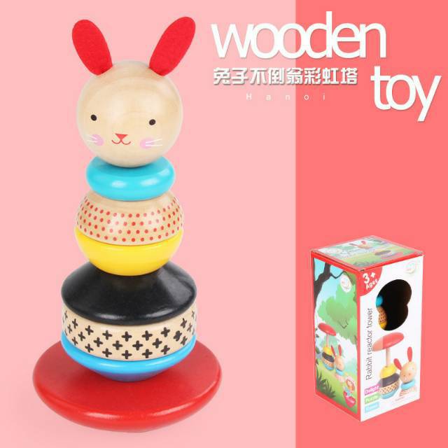 WOODEN RABBIT REACTOR TOWER - educational toys for children - puzzle ...