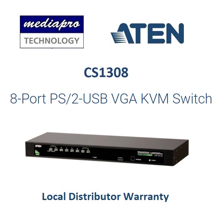 ATEN CS1308 8Port PS/2USB VGA KVM Switch 1 Year Local Distributor Warranty Shopee Singapore