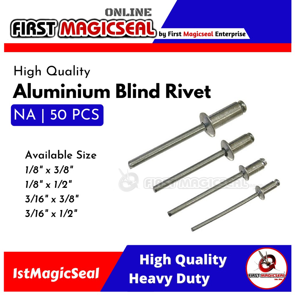1stMagicSeal - Aluminium Blind Rivet Paku Rivet Pop Rivet 铆钉 | Shopee ...