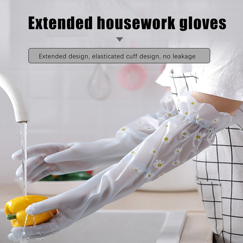 Latex Rubber Long Gloves Cleaning Laundry Kitchen Gloves Household