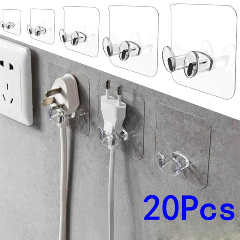 20 Pcs Wall Storage Hook Punch-free Power Plug Socket Holder Kitchen ...