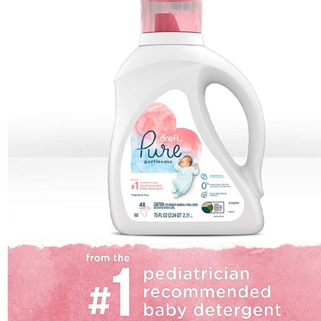 Dreft Pure gentleness liquid baby detergent, fragrance free, 40 fl oz