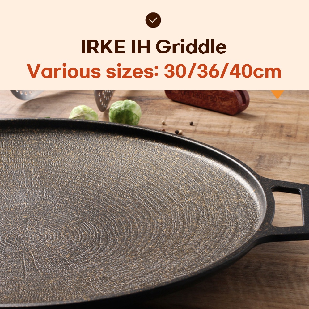 [Made in Korea] IRKE IH Griddle Frying Pan Grill Pan BBQ Griddle 30cm ...